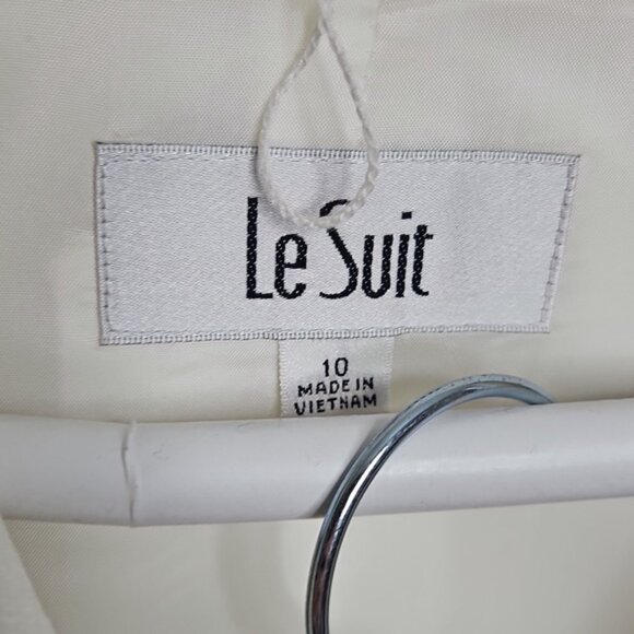 Le Suit 2 Piece Blazer+Pants Set Pant Suit White/off-white Size 10 - Picture 3 of 6